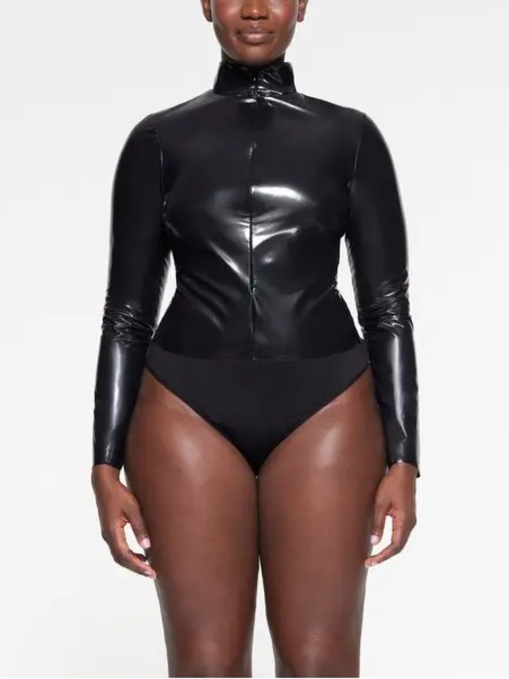 NWT SKIMS Stretch Vinyl Long Sleeve Bodysuit – XL